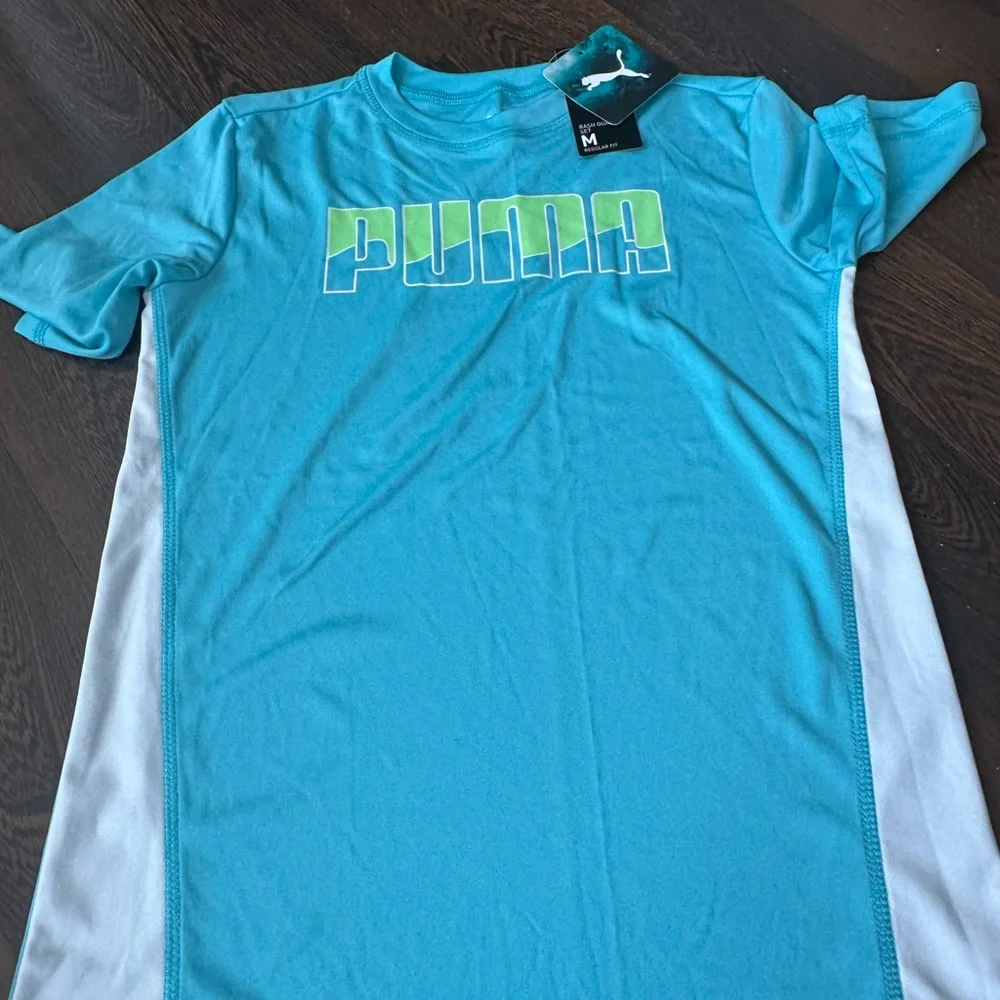 Puma Teal and Lime Rash Guard Set - Picture 2 of 6
